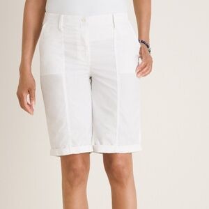 NWT Chico’s Size 1 No-Stain White Cargo Shorts